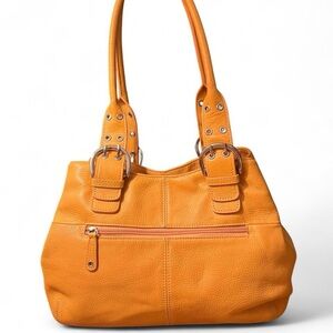 Vintage Tignanello Leather Shoulder Bag | Mustard Yellow | Y2K Silver Buckle